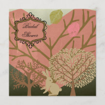 Bunny in Magic Forest Bridal Shower Invitation
