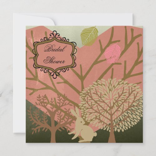 Bunny in Magic Forest Bridal Shower Invitation