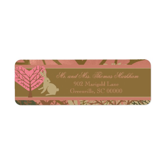 Bunny in Magic Forest Custom Address Labels (Front)