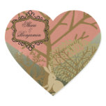 Bunny in Magic Forest Heart Stickers