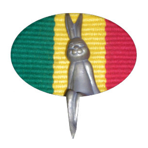 Bunny in Rasta Colors: A Touch of Groovy Art Print Cake Topper