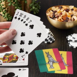 Bunny in Rasta Colors: A Touch of Groovy Art Print Poker Cards