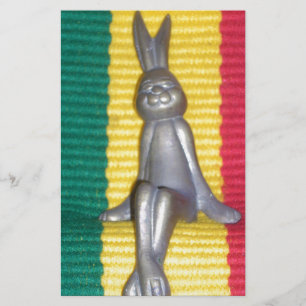 Bunny in Rasta Colors: A Touch of Groovy Art Print Stationery