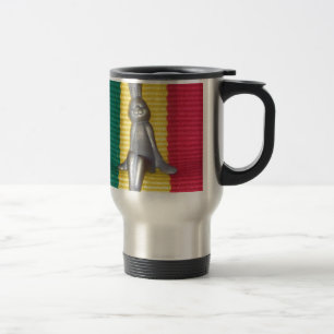 Bunny in Rasta Colors: A Touch of Groovy Art Print Travel Mug