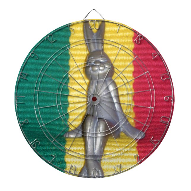 Bunny in Rasta Colors: A Touch of Groovy Dartboard (Front)