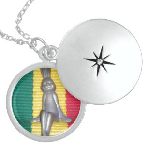 Bunny in Rasta Colors: A Touch of Groovy Locket Necklace