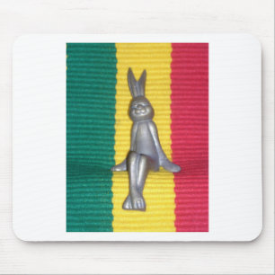 Bunny in Rasta Colors: A Touch of Groovy Mouse Pad