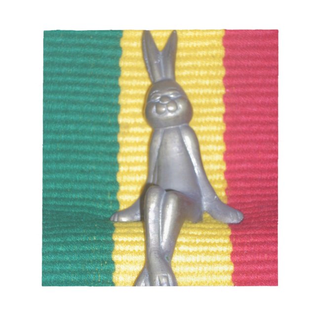 Bunny in Rasta Colors: A Touch of Groovy Notepad (Front)