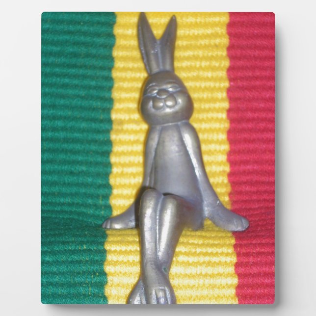 Bunny in Rasta Colors: A Touch of Groovy Plaque (Front)