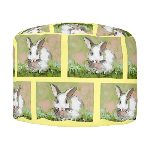 Bunny in Spring Pouf