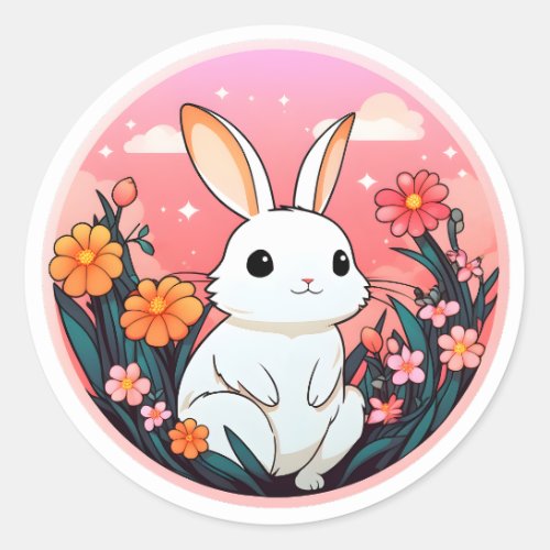 Bunny in Spring time sticker