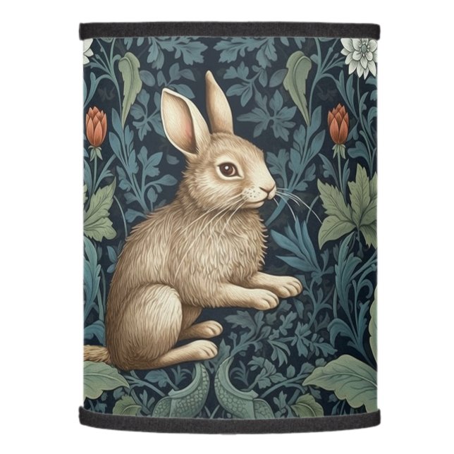 Bunny in the forest art nouveau lamp shade (Left)