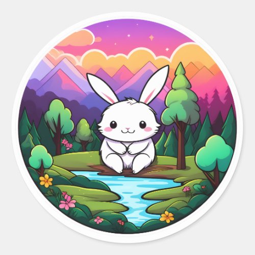 Bunny in the forest sticker