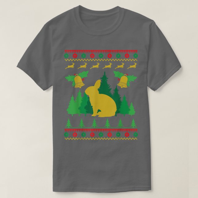 Bunny in ugly Christmas Style  T-Shirt (Design Front)