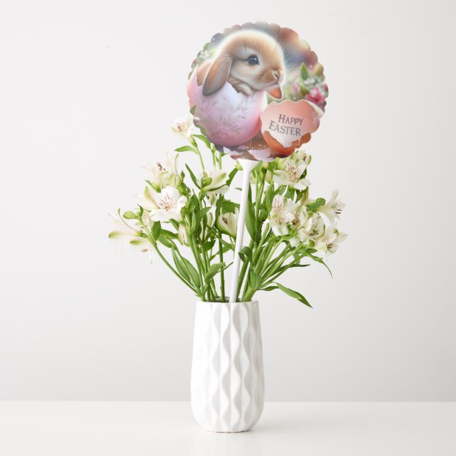 Bunny Inside a Decorative Egg with Flowers Balloon (Vase)