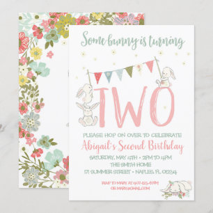 Bunny Invitation, Bunny Birthday Invitation