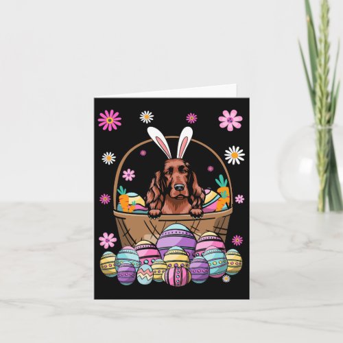 Bunny Irish Setter Dog Happy Easter Day Lover Egg  Card