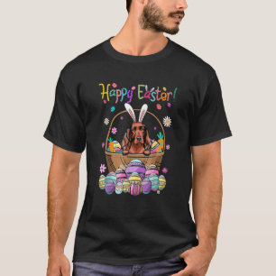 Bunny Irish Setter Dog Happy Easter Day With Easte T-Shirt