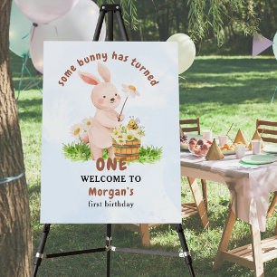 Bunny Is Turning One Cute Baby Rabbit 1st Birthday Foam Board
