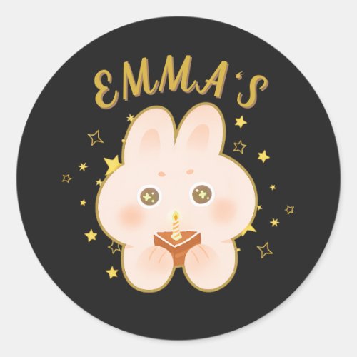 Bunny Kids Birthday Envelope Sticker Editable