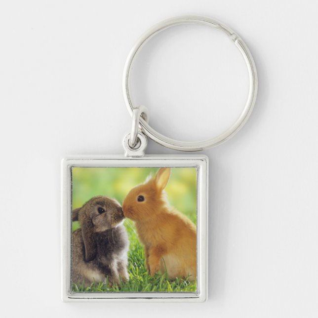 Bunny Kiss Keychain (Front)