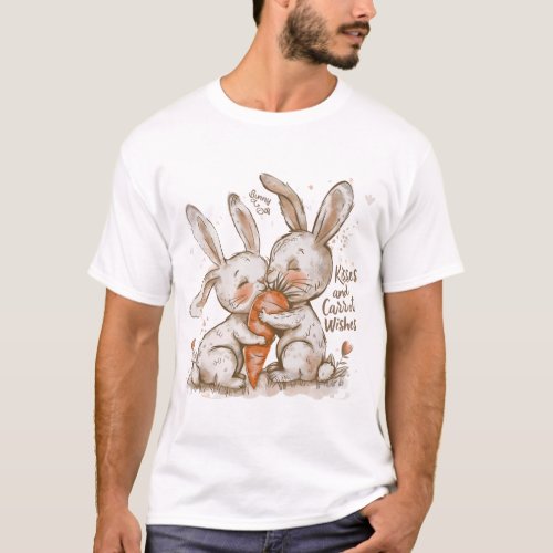 Bunny Kisses and Carrot Wishes T_Shirt