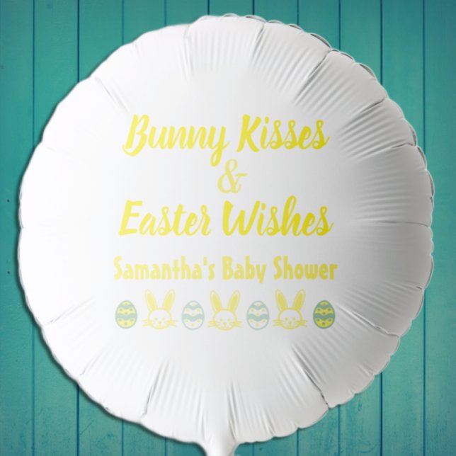 Bunny Kisses & Easter Wishes Baby Shower Balloon (Creator Uploaded)