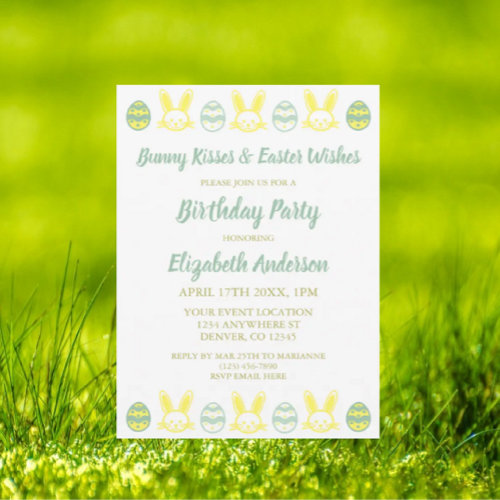 Bunny Kisses & Easter Wishes Birthday