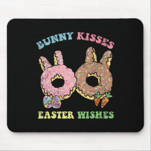Bunny Kisses Easter Wishes Bunny Donut Egg Hunting Mouse Pad