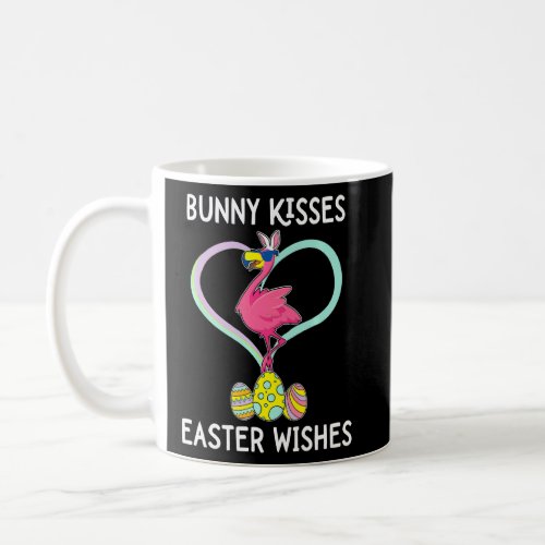 Bunny Kisses Easter Wishes Flamingo Bunny Egg Hunt Coffee Mug