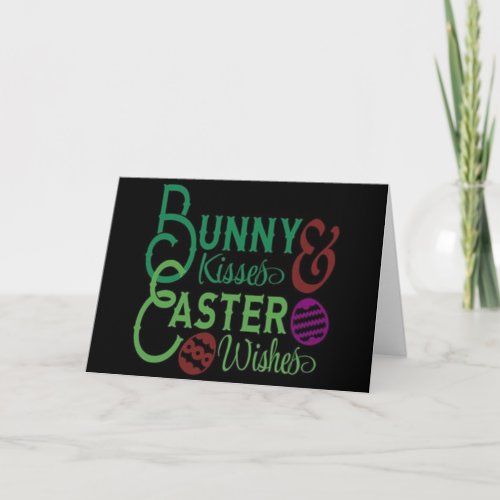 BUNNY KISSES  EASTER WISHES HOLIDAY CARD