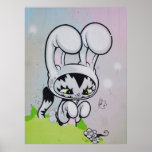 Bunny Kitty Butterfly Poster