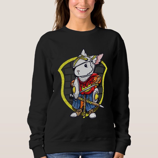 Bunny Knight  Cute Medieval Rabbit Knight Grapphic Sweatshirt (Front)