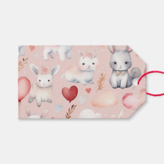 Bunny & Lamb Cupid Favor Tags – Blush & Peach