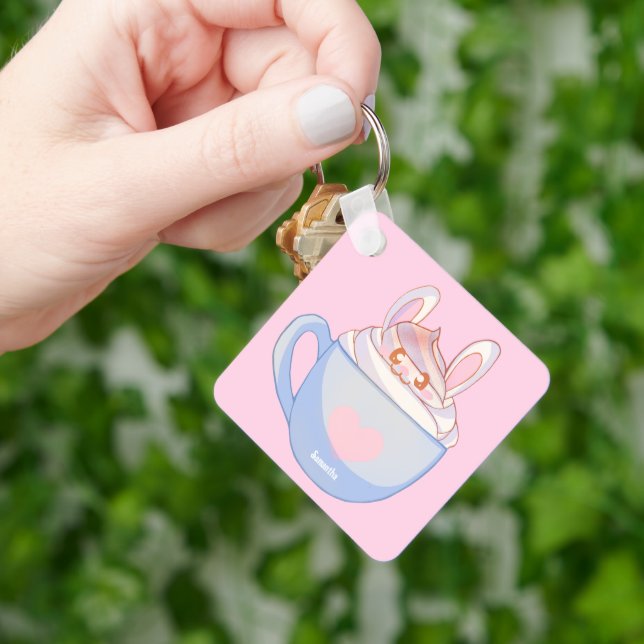 Bunny Latte With Cinnamon Keychain (Hand)