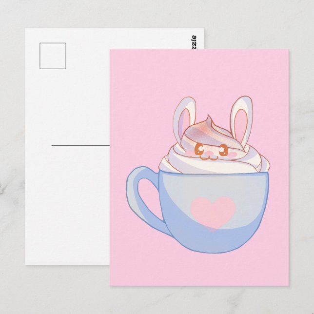 Bunny Latte With Cinnamon Postcard (Front/Back)