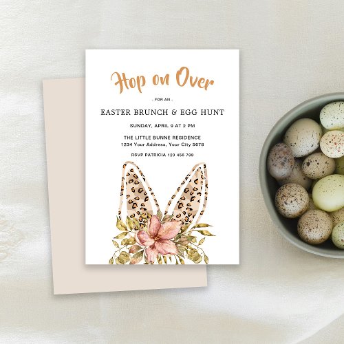 Bunny Leo Easter Brunch  Egg Hunt Invitation