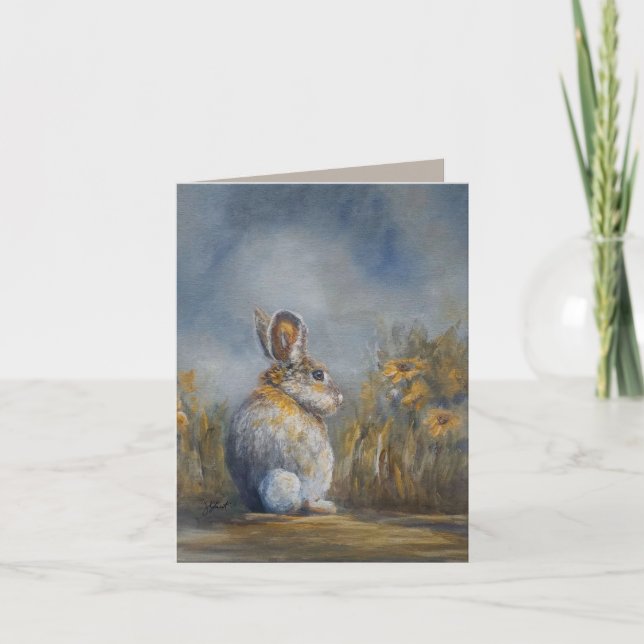 Bunny Letterpress Thank You Card (Front)