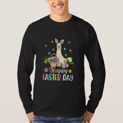 Bunny Llama  Happy Easter Day Egg For Men Women Ki T_Shirt