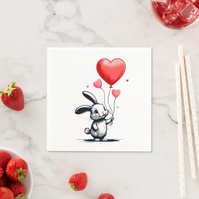 Bunny Love Balloons  Napkins (Insitu)