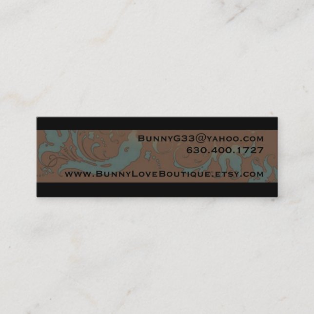 Bunny Love Boutique Skinny Business Cards (Front)