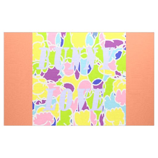 Bunny Love bright light colors almost pastel shade Fabric