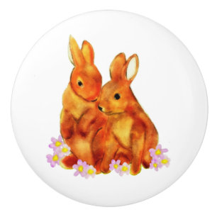 Bunny Love Ceramic Knob