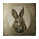 Bunny Love Ceramic Tile<br><div class="desc">Woodland bunny portrait tile would fit well in a nature inspired themed room.</div>