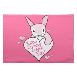 Some bunny loves you cloth placemats