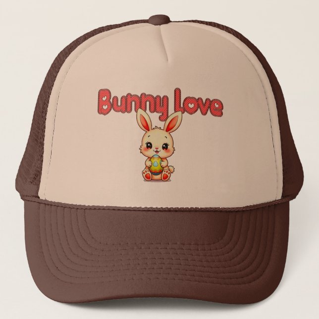 Bunny Love – Cute Easter Bunny Design - boné Trucker Hat (Front)