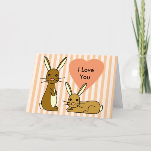 Bunny Love  Cute Rabbits Card