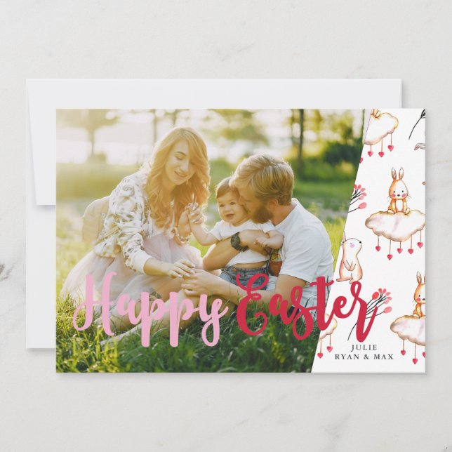 Bunny Love | Easter Photo Collage Card (Front)