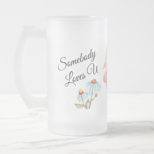 Bunny Love Frosted Glass Beer Mug