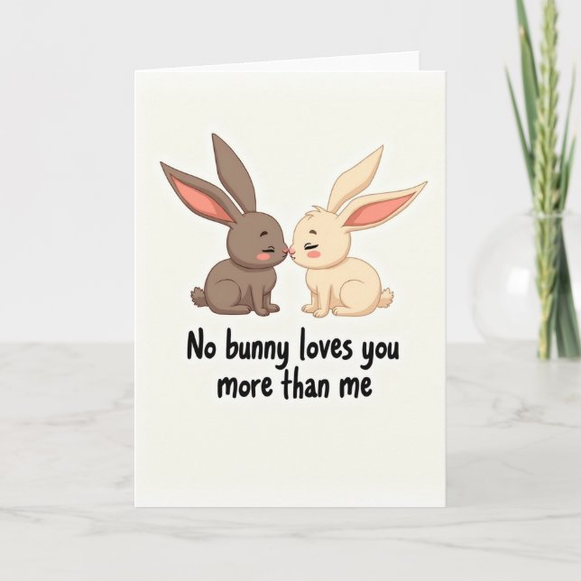 Bunny Love Greeting Card (Front)